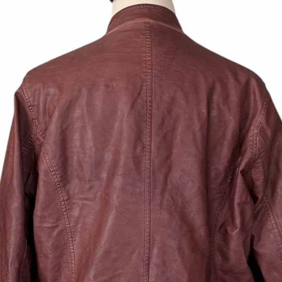 Maurices Faux Leather Moto Jacket Women’s Size 3 Brown Asymmetrical Zip Casual - Picture 10 of 14